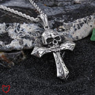 Skull Cross Pendant Necklace - The Cursed Closet