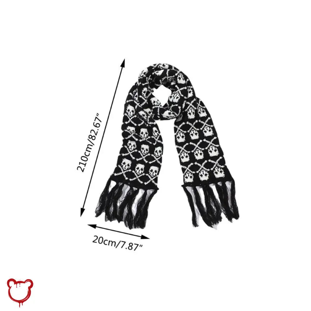 Skull Fringe Winter Scarf - The Cursed Closet