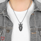 Skull Horn Necklace - Stainless Steel - The Cursed Closet
