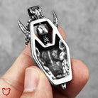 Skull Horn Necklace - Stainless Steel - The Cursed Closet