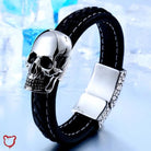 Skull Leather Bracelet - The Cursed Closet