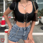 Smiley Patchwork Crop Top - The Cursed Closet