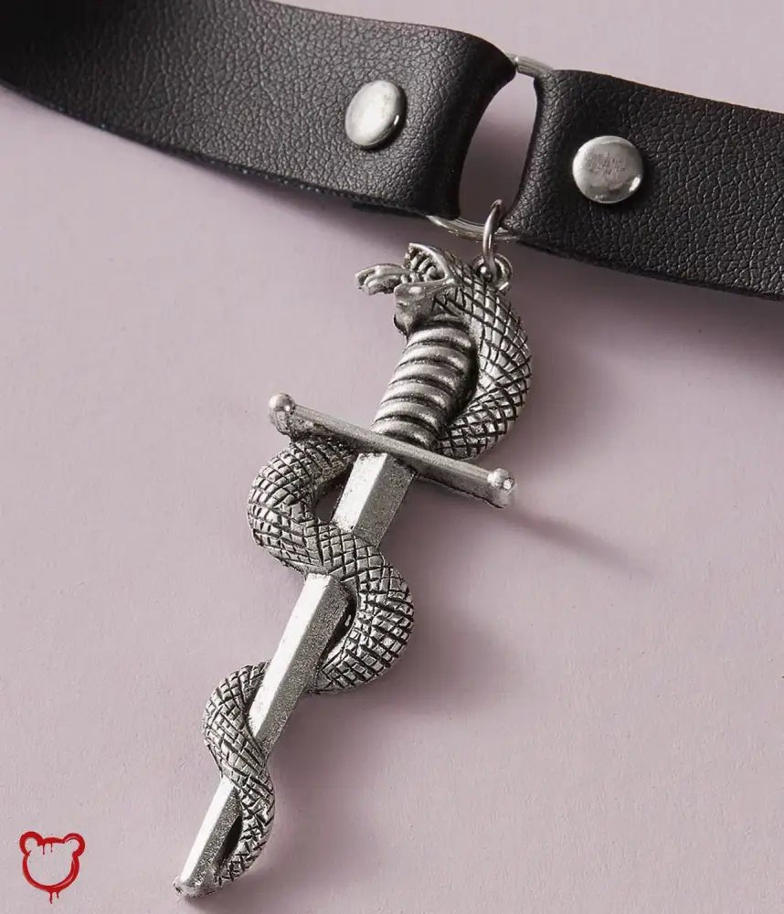 Snake Dagger Pendant Choker - The Cursed Closet