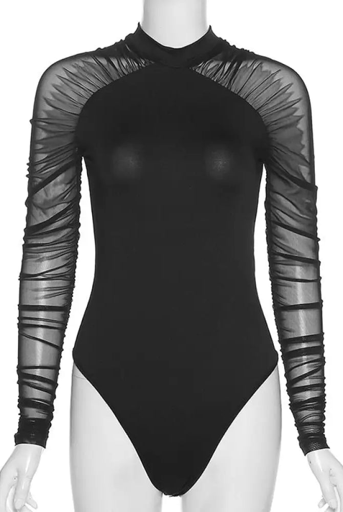 "Solace's Chic Black Turtleneck Bodysuit" - The Cursed Closet