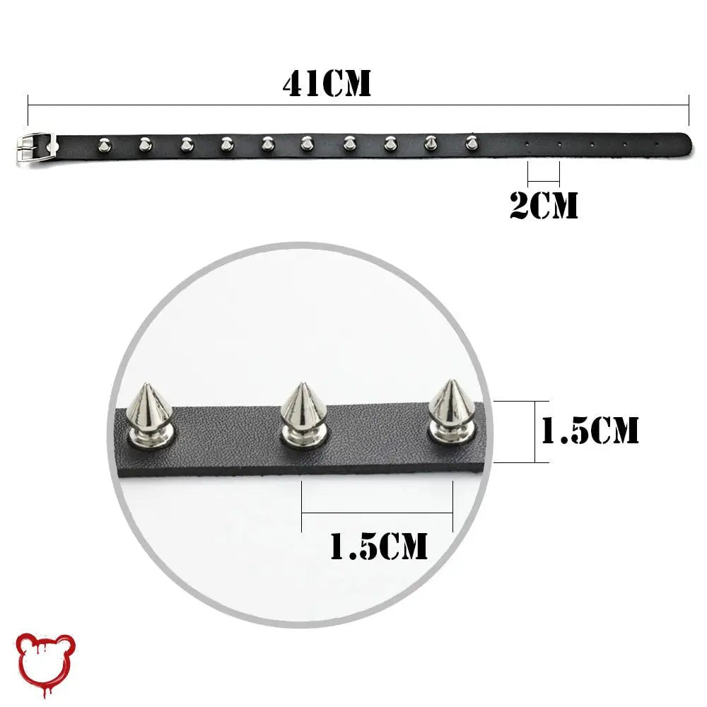 Spike Leather Choker - The Cursed Closet