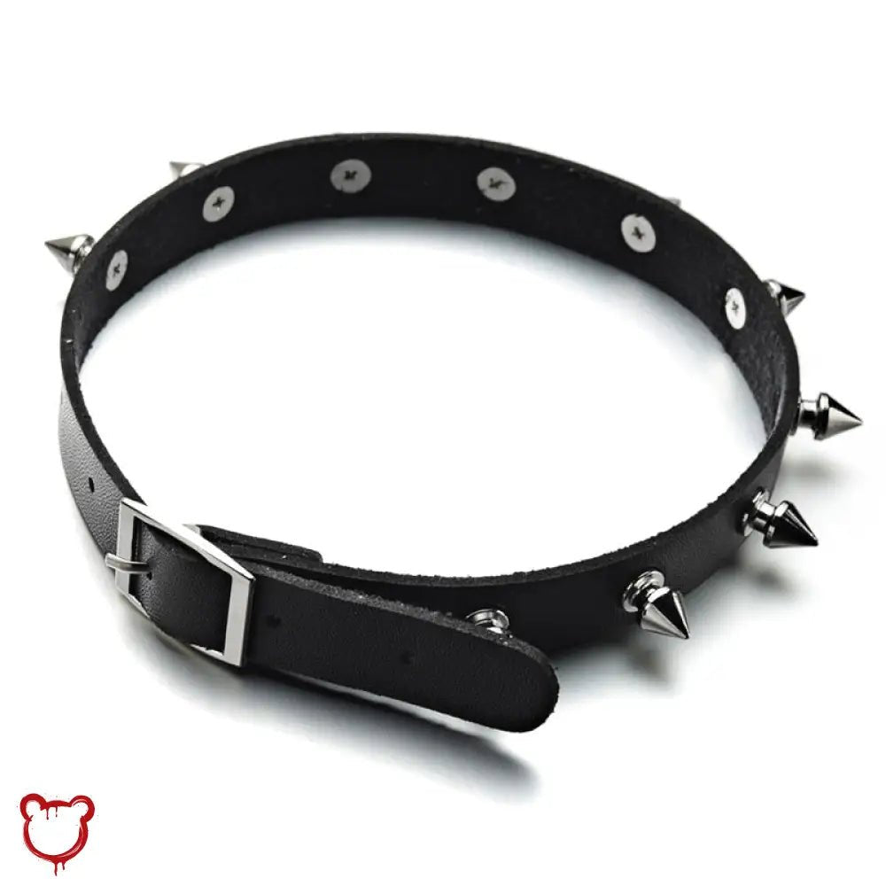 Spike Leather Choker - The Cursed Closet