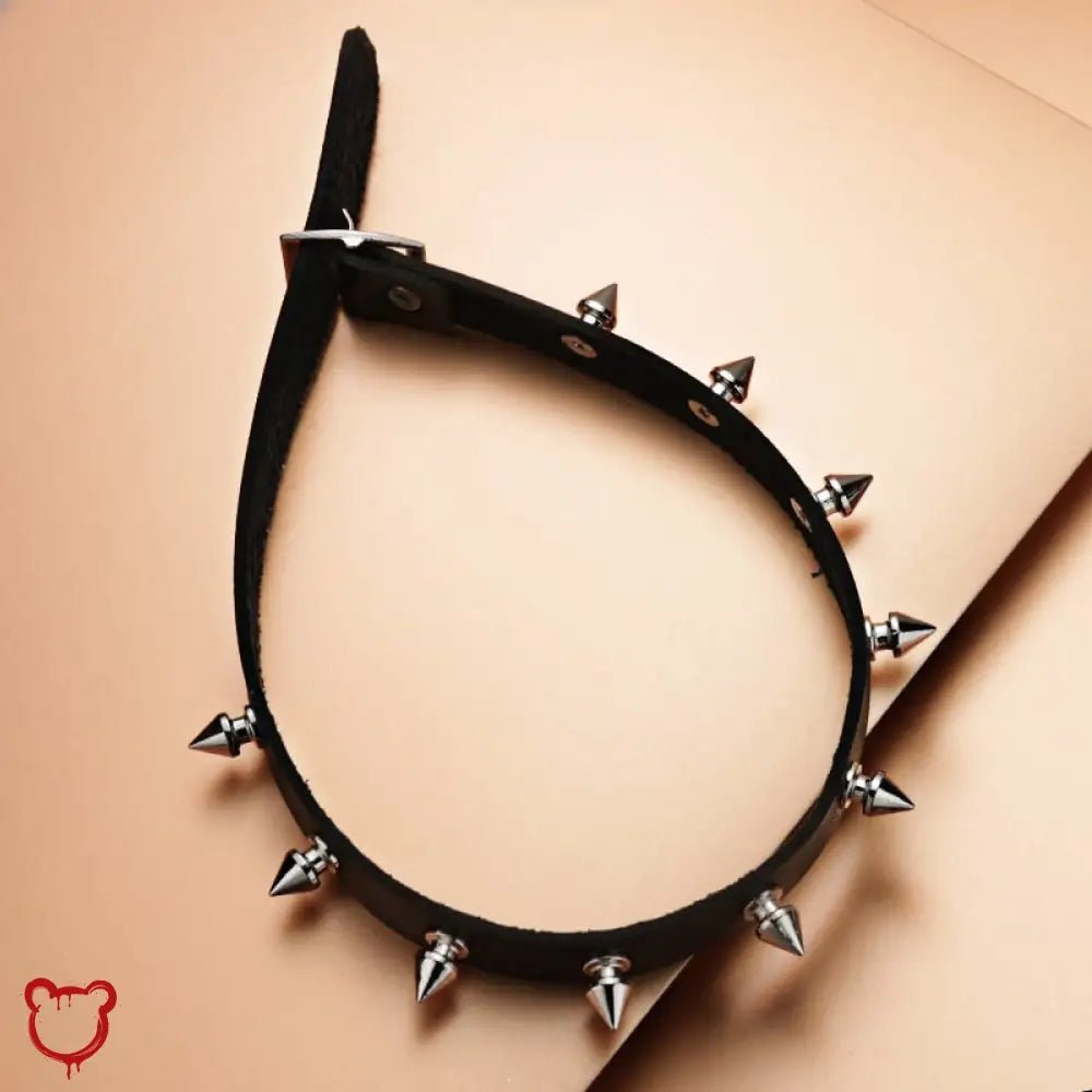 Spike Leather Choker - The Cursed Closet