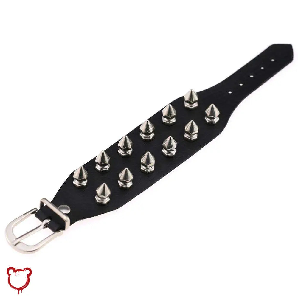 Spike Stud Gothic Leather Cuff Black