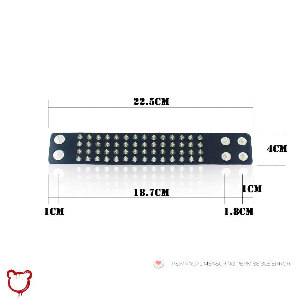 Spiked 4 - Row Wristband - The Cursed Closet