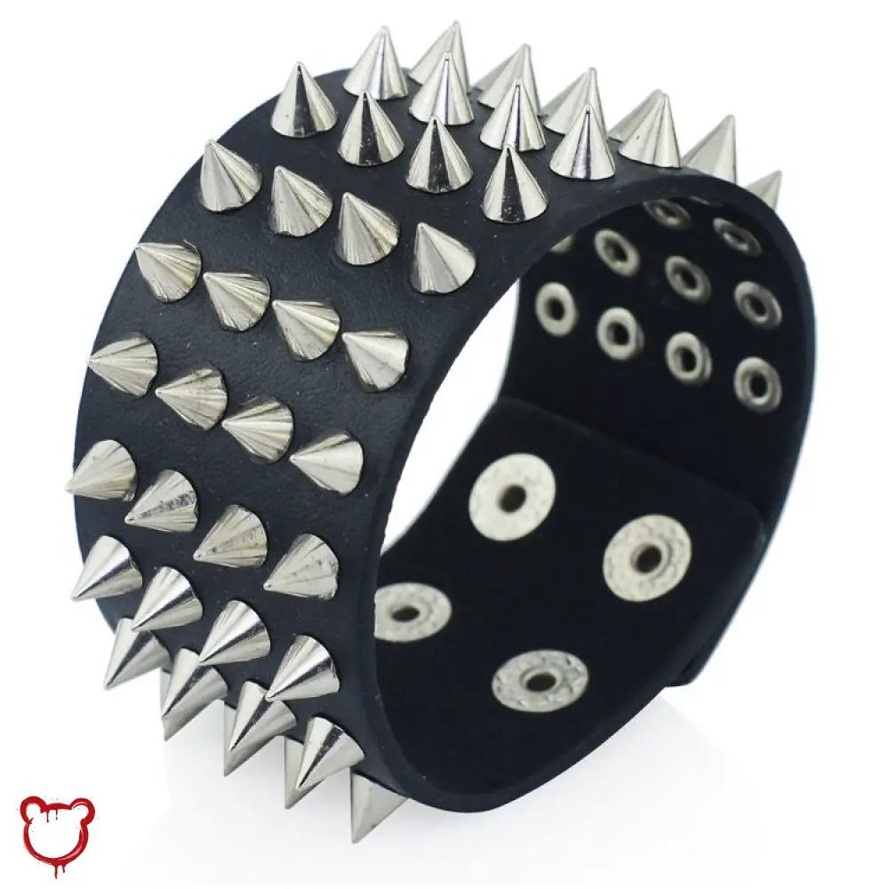 Spiked 4 - Row Wristband - The Cursed Closet
