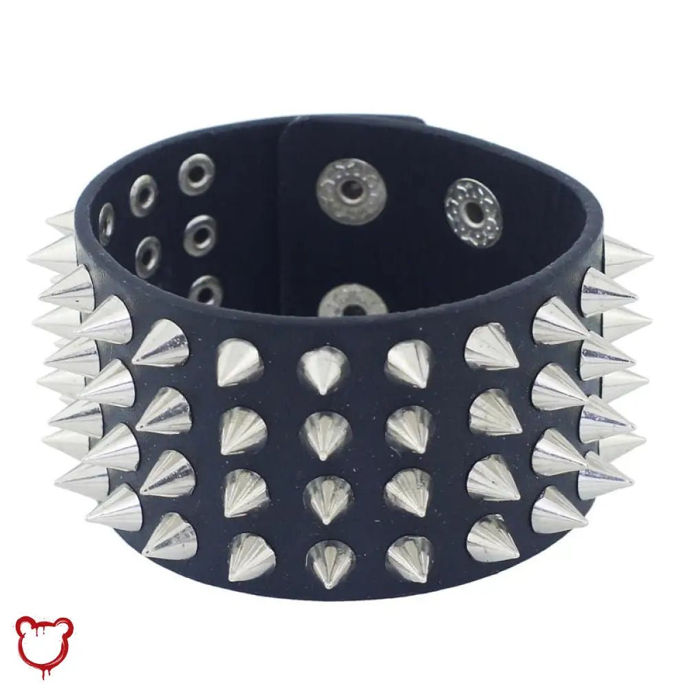 Spiked 4 - Row Wristband - The Cursed Closet