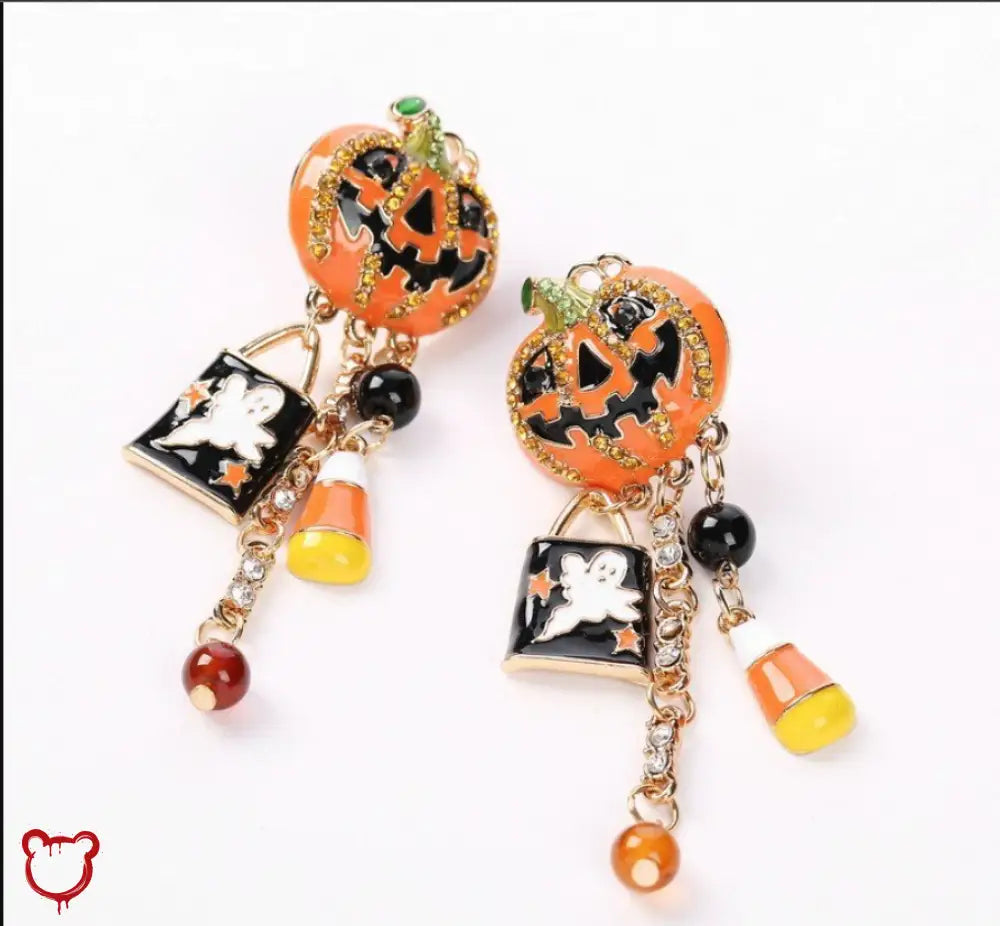 Spooky Pumpkin Tassel Earrings Accessories