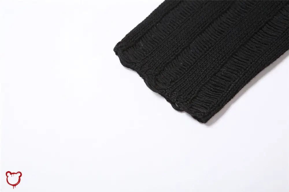 Sting's Laddered Black Lace - Up Sweater - The Cursed Closet