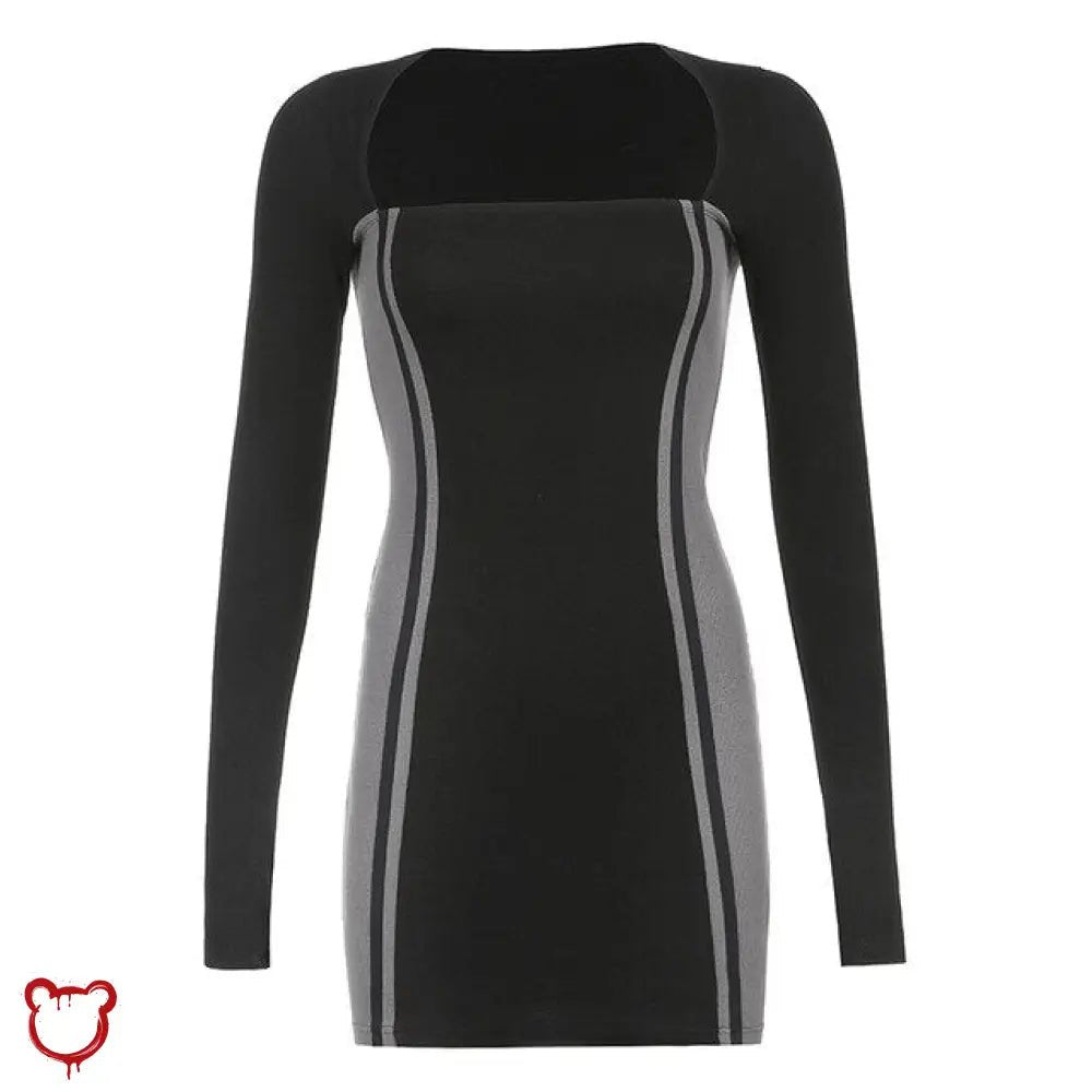 Striped goth bodycon dress - The Cursed Closet