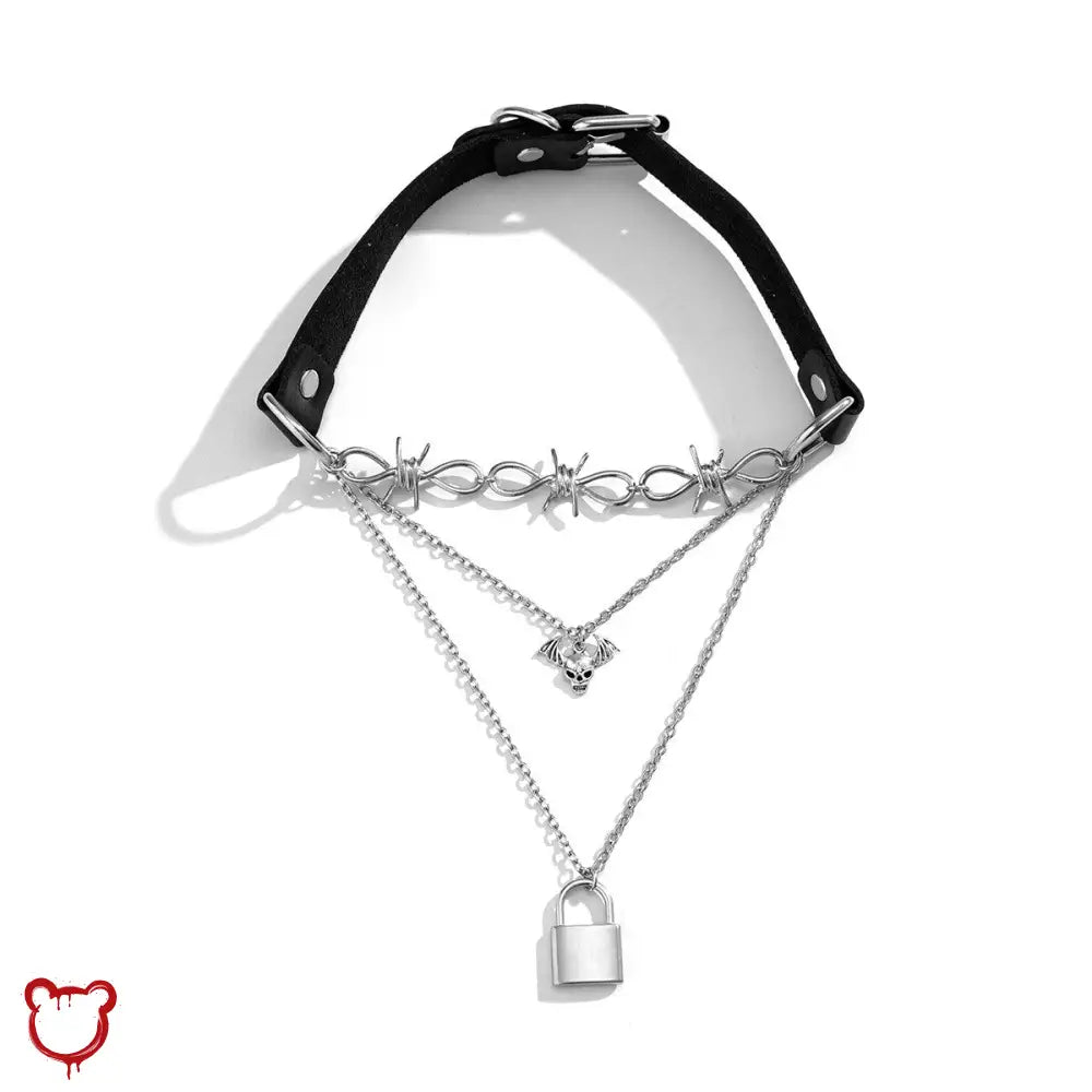 Sundown PU Leather Skeleton Necklace - The Cursed Closet