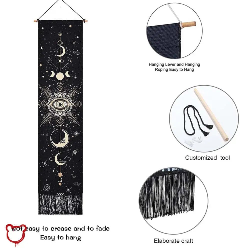 Tassel Celestial Moon Phase Tapestry - The Cursed Closet