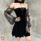 "Tragic Black Lace Sleeve Dress" - The Cursed Closet