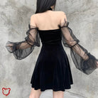 "Tragic Black Lace Sleeve Dress" - The Cursed Closet