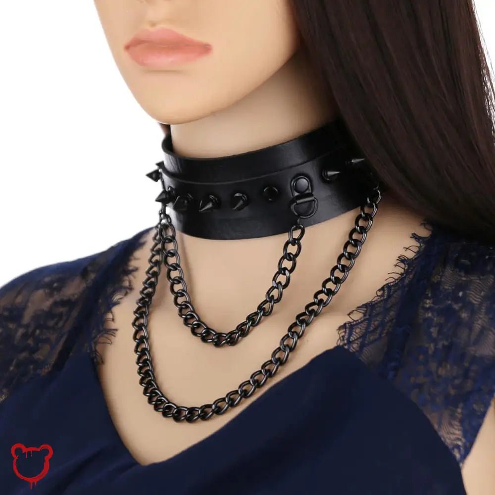 "Ultimate Black Spike Choker" - The Cursed Closet