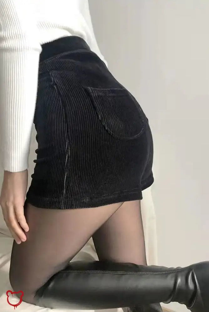 "Velvet Goth High Waist Shorts" - The Cursed Closet