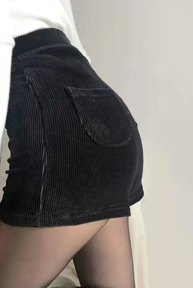 "Velvet Goth High Waist Shorts" - The Cursed Closet