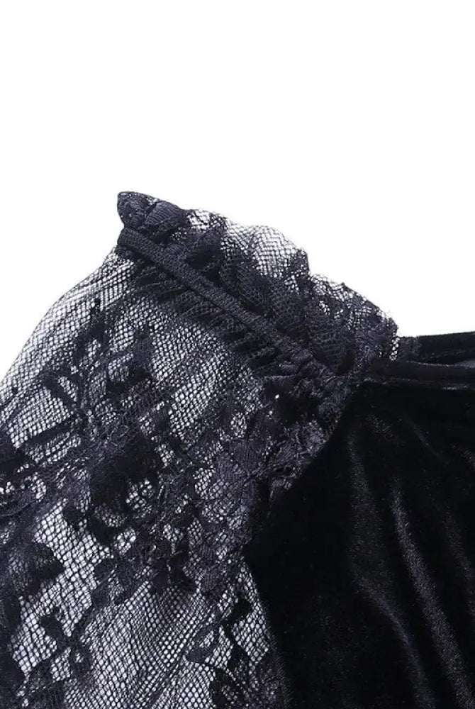 "Velvet Grunge Long Sleeve Dress" - The Cursed Closet
