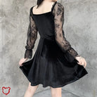 "Velvet Grunge Long Sleeve Dress" - The Cursed Closet