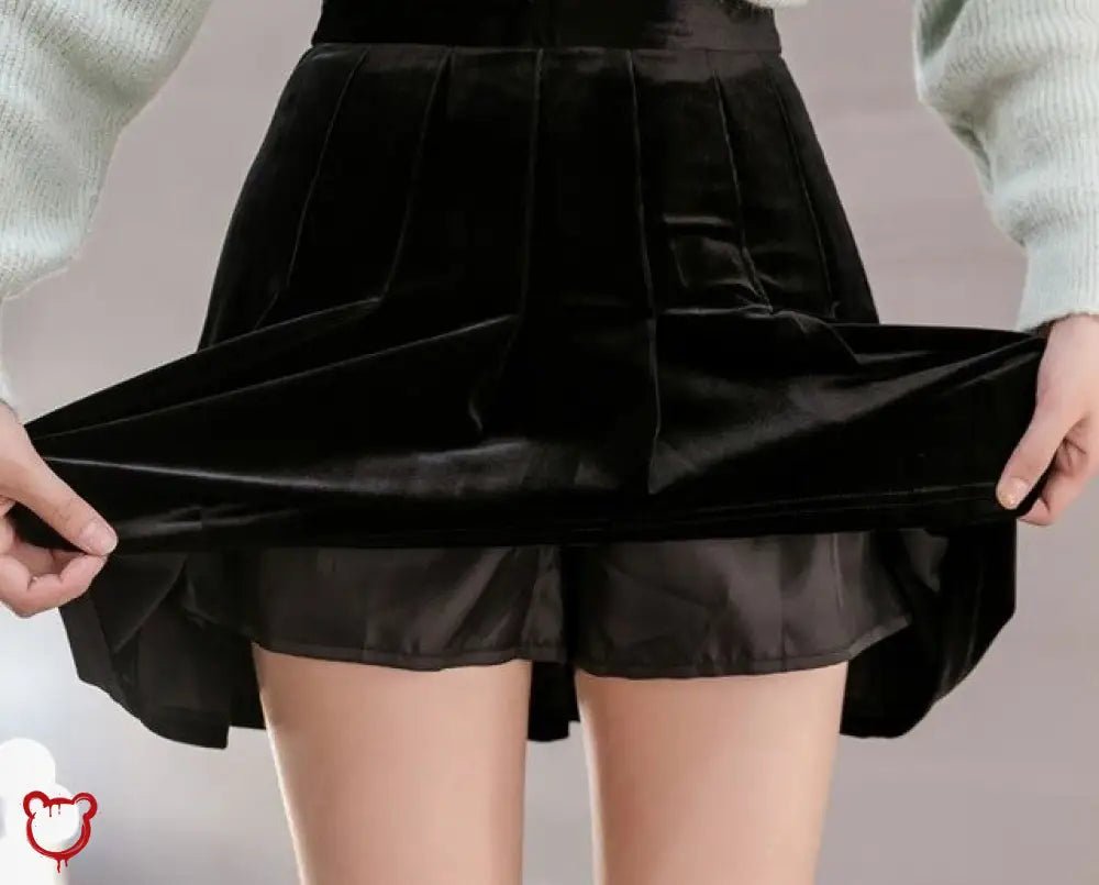 Velvet Pleated Mini Skirt - The Cursed Closet
