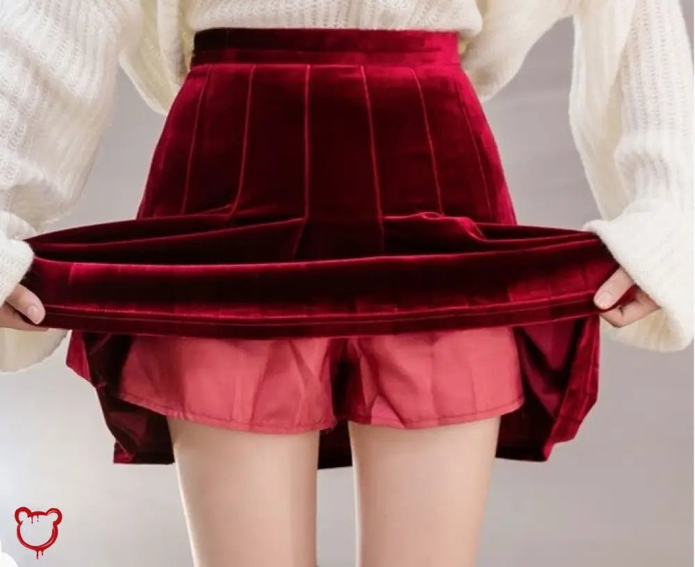 Velvet Pleated Mini Skirt - The Cursed Closet