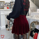 Velvet Pleated Mini Skirt - The Cursed Closet