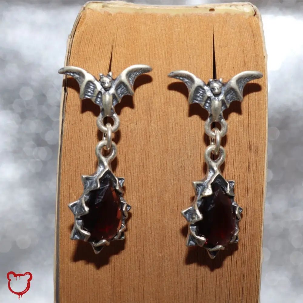 Zircon Bat Night Earrings. - The Cursed Closet