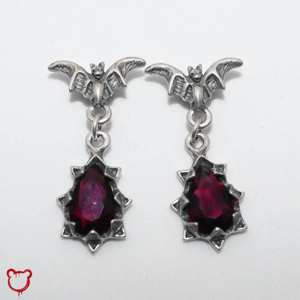 Zircon Bat Night Earrings. - The Cursed Closet