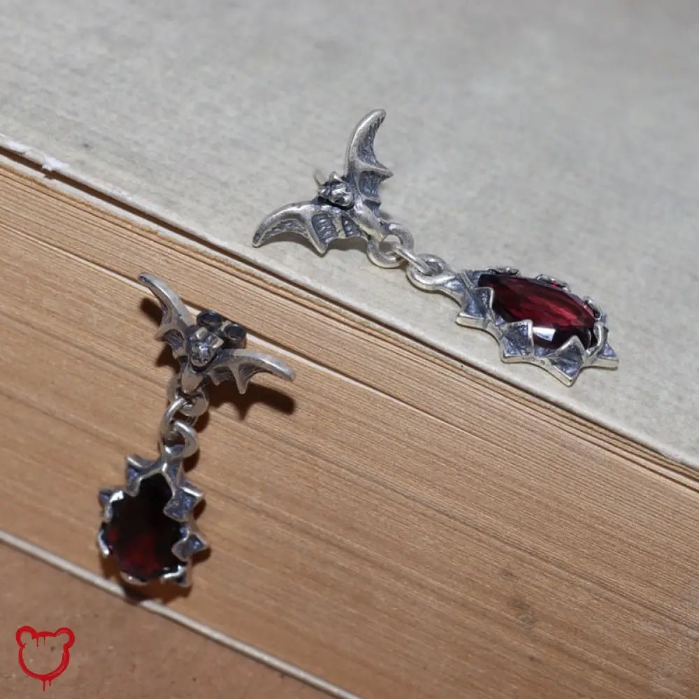 Zircon Bat Night Earrings. - The Cursed Closet
