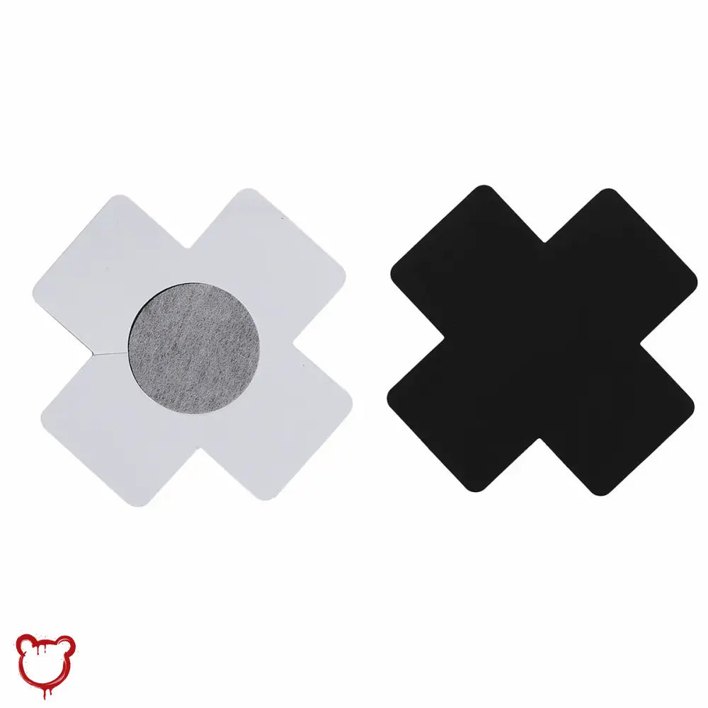 20 Pcs Black Cross Shape Self-Adhesive Nipple Pasties Accessories