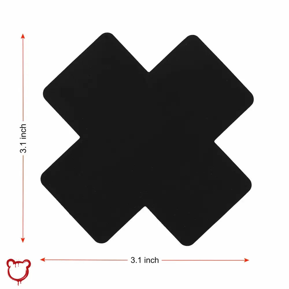 20 Pcs Black Cross Shape Self-Adhesive Nipple Pasties Accessories