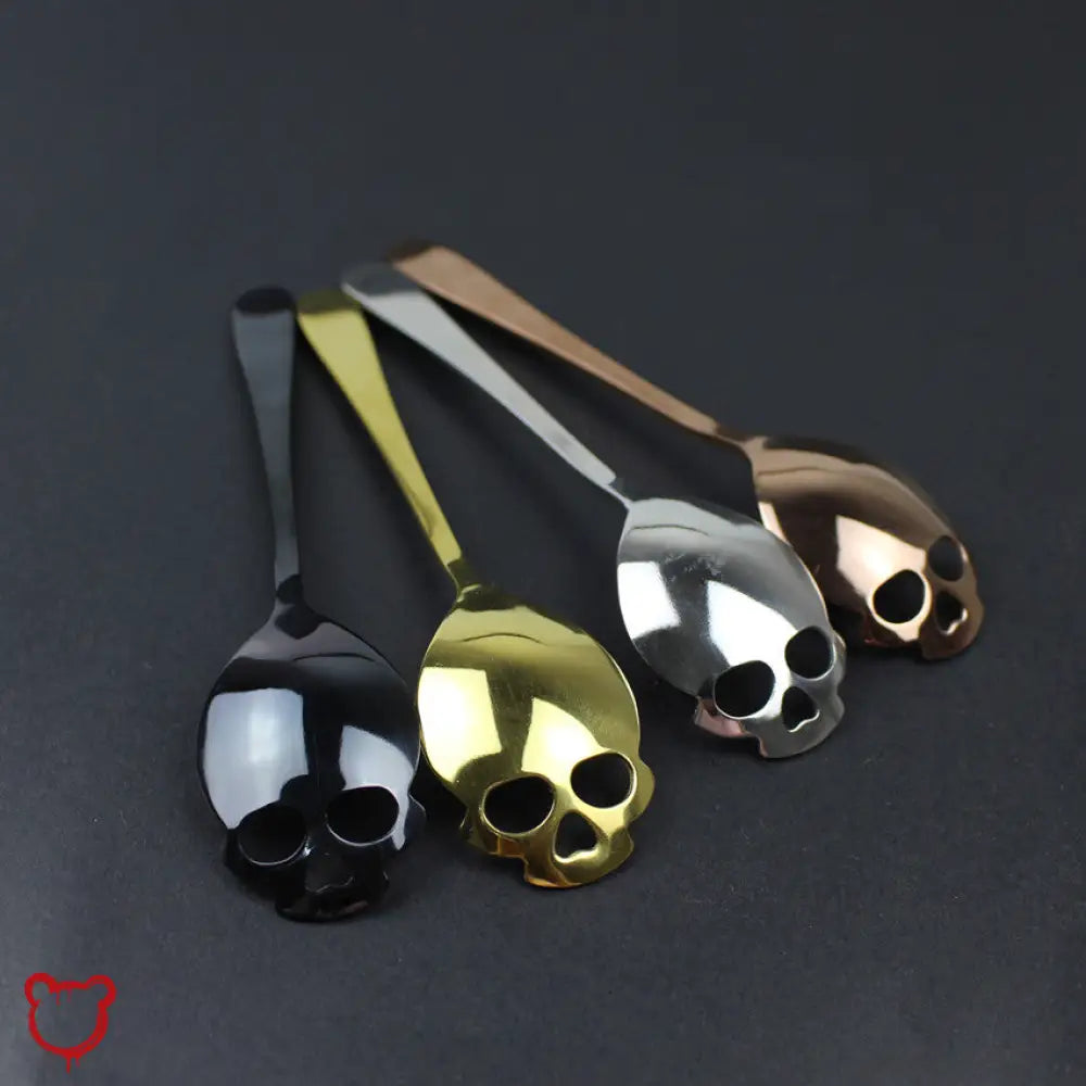 5 Sweet Skull Spoon Set Gold Homeware