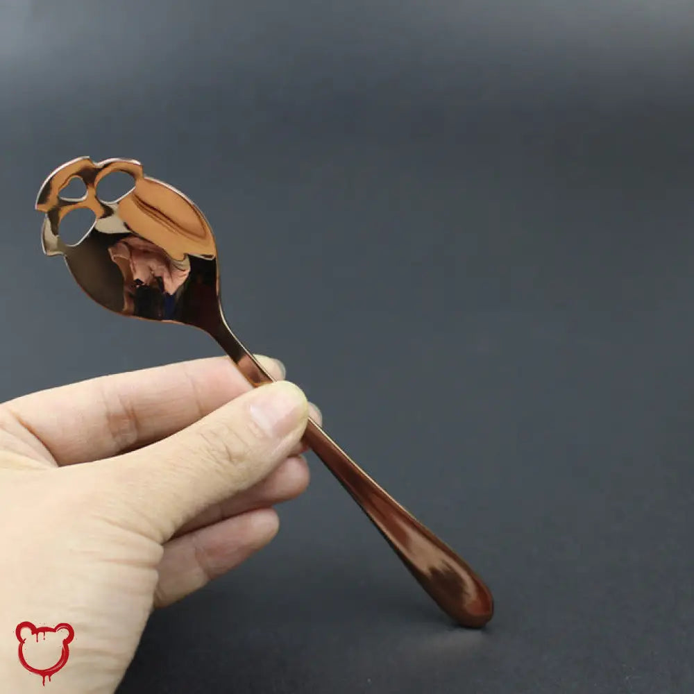 5 Sweet Skull Spoon Set Rose Gold Homeware