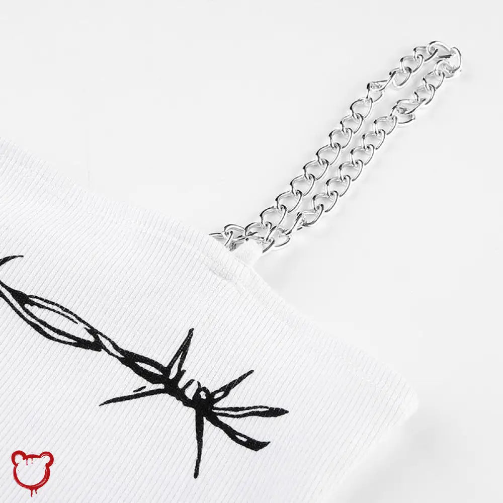 90S White Chain Crop - Angel Clothing