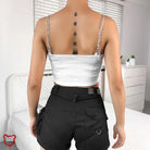 90S White Chain Crop - Angel White / L Clothing