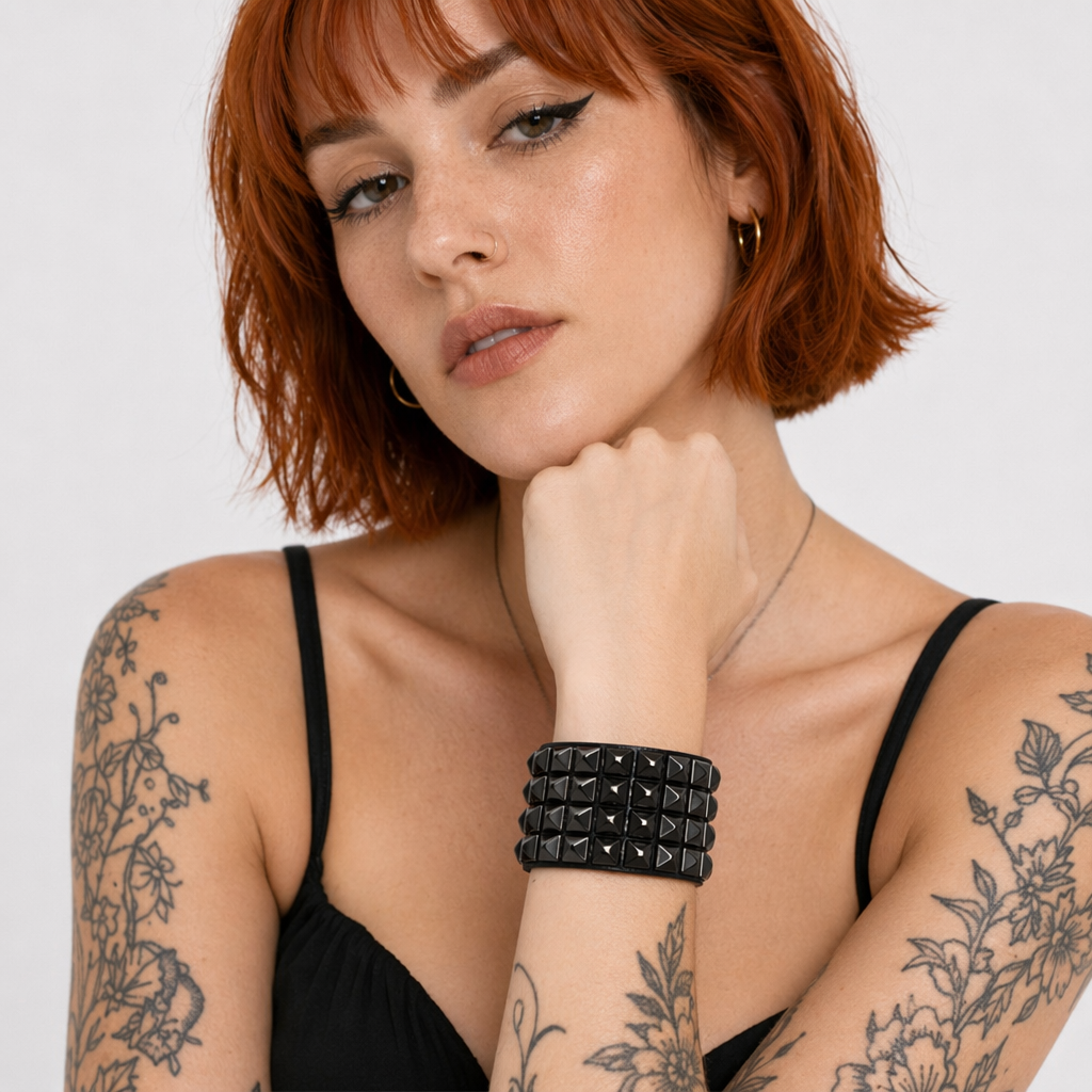 Studded PU Bracelet black