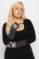 Black Skull Arm Warmers dark gray