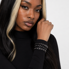 "Silver Heart Goth Chain Bracelet" BR5558A black