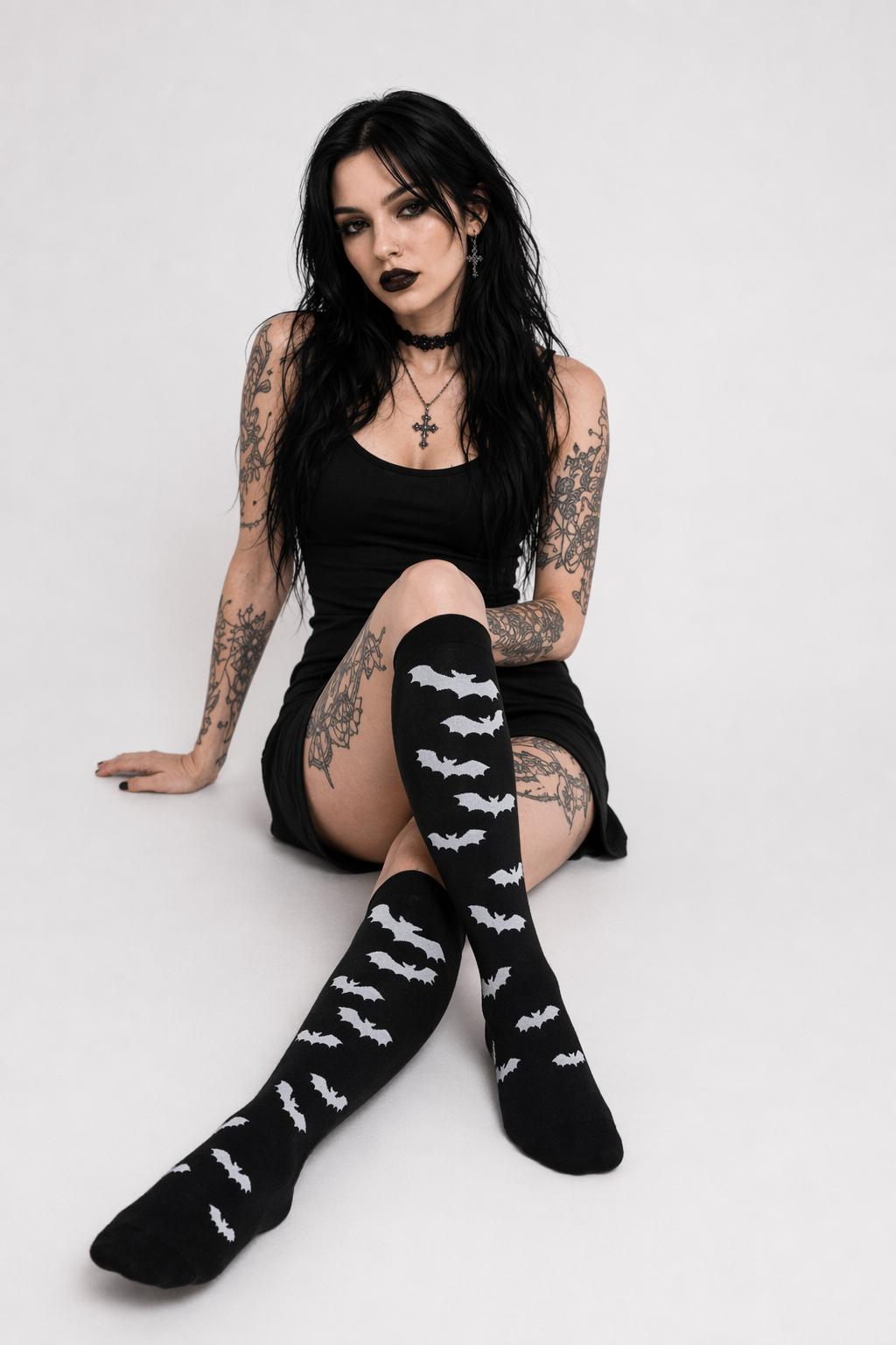 Black and White Bat Socks Default Title