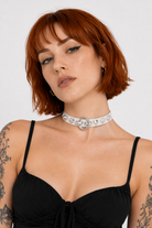 Colorful Heart Choker White