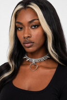 Furious Heart Choker in Black silver color
