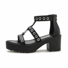 Black Rivet Faux Leather Platform black shoes