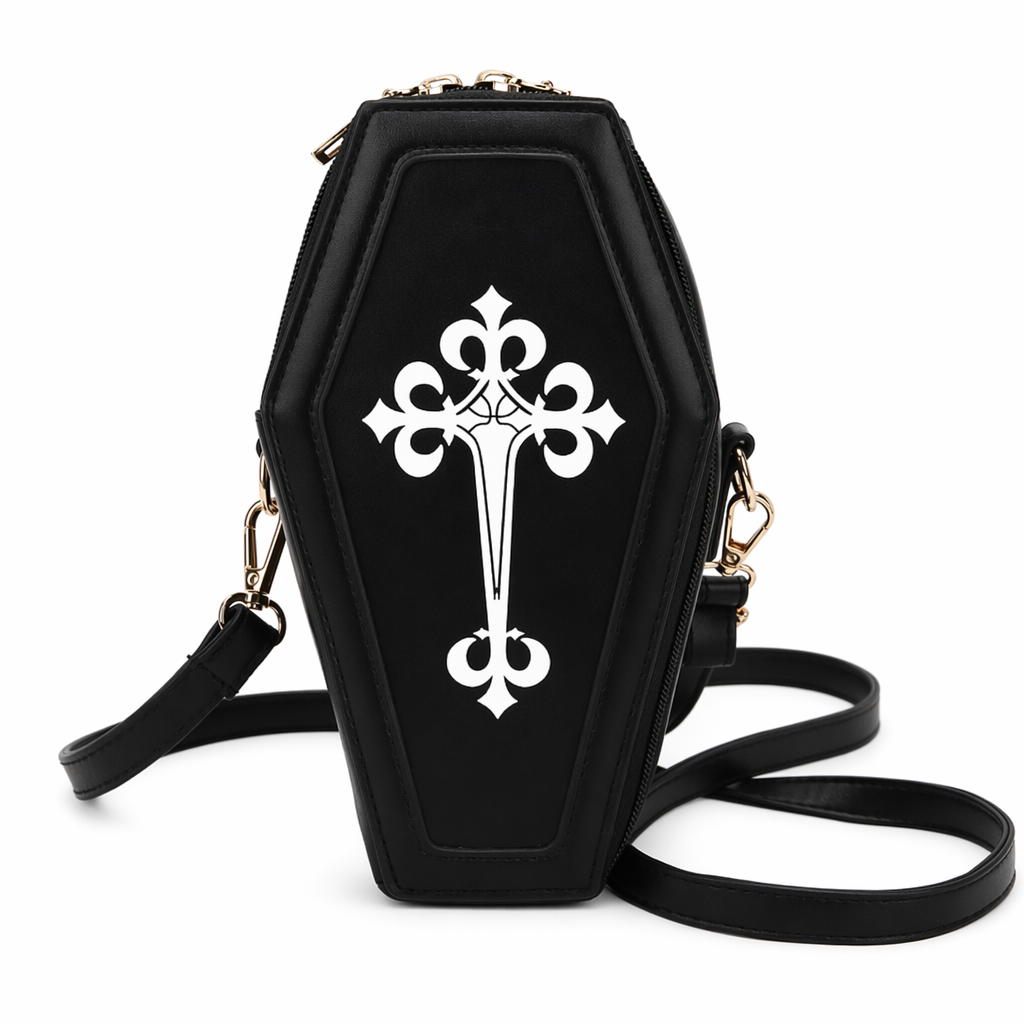 Leather Gothic Coffin Shoulder Bag Default Title