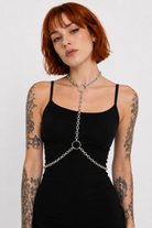 Silver harness body chain Default Title