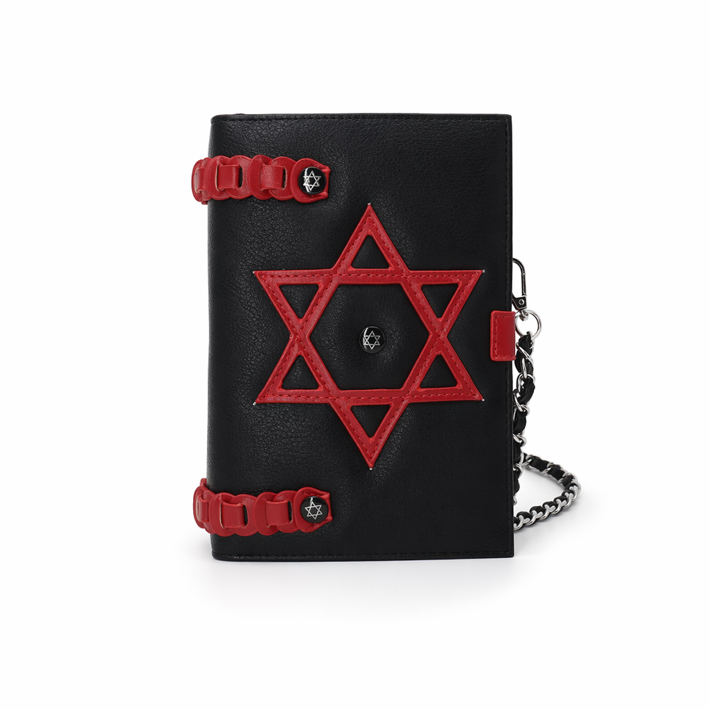Elegant Skeleton Shoulder Bag Black Pentagon
