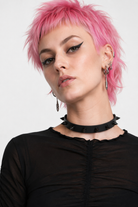 Hellboy's Spiky Black Leather Choker black